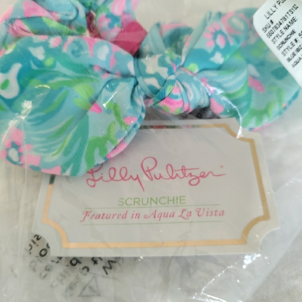 Lilly Pulitzer Aqua La Vista Scrunchie